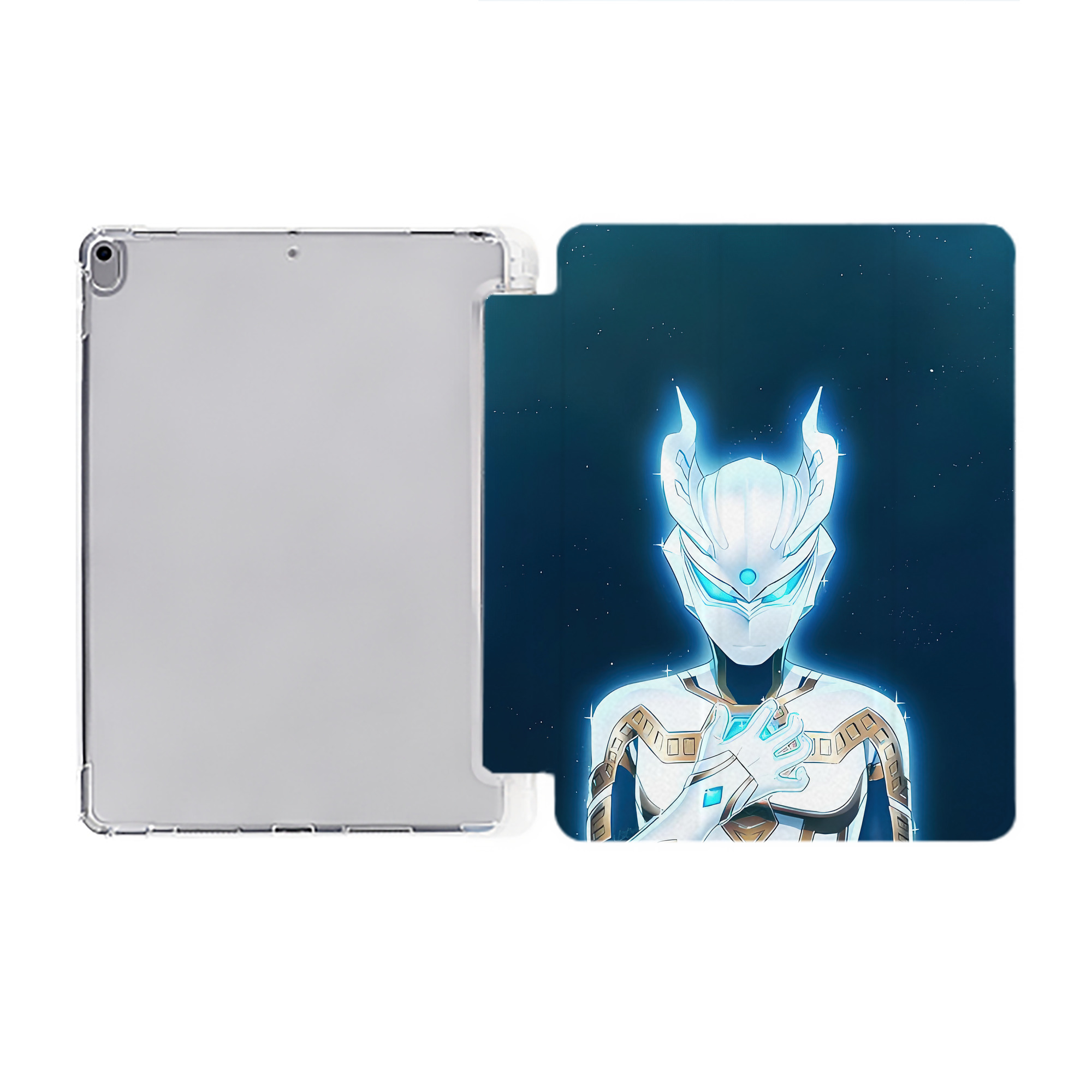 （画像用） ウルトラマン Ultraman IPad ケース ペン収納付き 三つ折りスタンド PUレザー×シリコン 対応機種9.5/10.5/10.9インチ